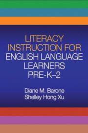 Cover of Literacy instruction for English language learners, Pre-K-2 by Diane M. Barone