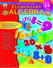 Front cover of Elementary Algebra Grades 3-4 (Skills for Success Series) by Marcia Dana