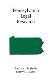 Cover of Pennsylvania legal research by Barbara J. Busharis