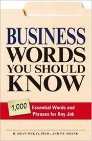 Cover of Business words you should know by H. Dean McKay