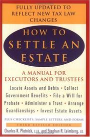 Cover of How to settle an estate by Charles Plotnick