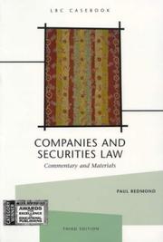 Front cover of Companies and securities law by Paul Redmond
