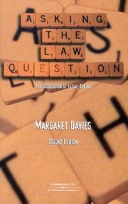 Cover of Asking the law question by Margaret Davies