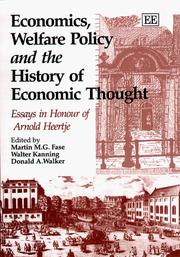Front cover of Economics, welfare policy, and the history of economic thought by M. M. G. Fase