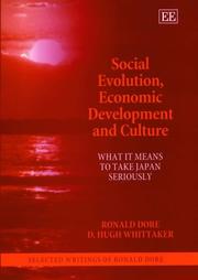 Cover of Social evolution, economic development and culture by Ronald Philip Dore