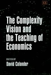 Front cover of Complexity Vision and the Teaching of Economics by David Colander