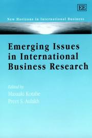 Front cover of Emerging issues in international business research by Masaaki Kotabe