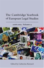 Cover of The Cambridge Yearbook of European Legal Studies by Catherine Barnard