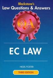 Front cover of EC Law (Law Questions & Answers) by Nigel Foster