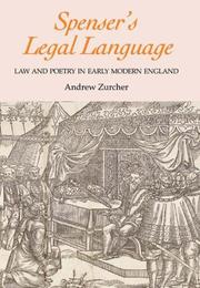 Cover of Spenser's legal language by Andrew Zurcher