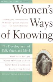 Front cover of Women's ways of knowing by Blythe Clinchy