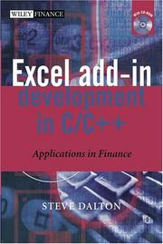 Cover of Excel add-in development in C/C++ by Steve Dalton