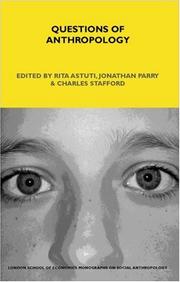 Front cover of Questions of anthropology by Rita Astuti