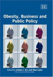 Front cover of Obesity, business and public policy by Zoltán J Ács