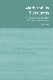 Cover of Mark and its subalterns by David Joy