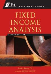 Cover of Fixed Income Analysis by Frank J. Fabozzi