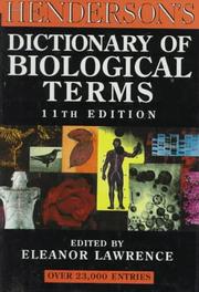 Front cover of Henderson's Dictionary of Biological Terms, 11th Edition by Eleanor Lawrence