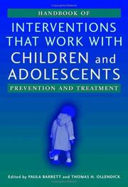 Front cover of Handbook of interventions that work with children and adolescents by Thomas H. Ollendick