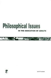 Front cover of Philosophical issues in the education of adults by K. H. Lawson