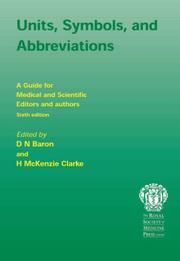 Cover of Units, symbols and abbreviations by D. N. Baron