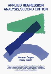 Cover of Applied regression analysis by Norman Richard Draper