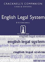Front cover of English Legal System by D.G. Cracknell