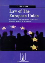 Front cover of Law of the European Union by Robert M. MacLean Dip LP LLM PhD