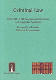 Cover of Criminal Law (Suggested Solutions) by Unknown