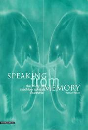 Cover of Speaking from memory by Harold Rosen