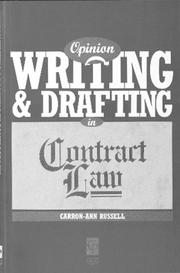Front cover of Opinion writing and drafting in contract law by Carron Russell