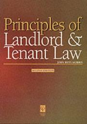 Front cover of Principles of landlord & tenant law by John Rhys Morris
