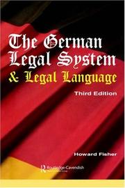Cover of German Legal System And Legal Language by Fisher
