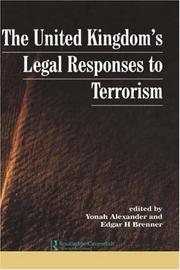 Front cover of UKs Legal Responses to Terrorism by Alexander/Bremm