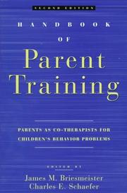 Front cover of Handbook of parent training by James M. Briesmeister