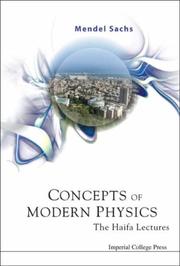 Front cover of Concepts of Modern Physics by Mendel Sachs
