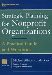 Front cover of Strategic planning for nonprofit organizations by Michael Allison