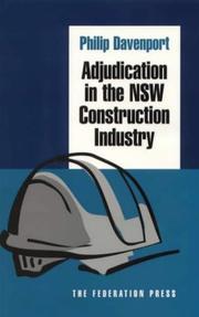 Front cover of Adjudication in the New South Wales Construction Industry by Philip Davenport