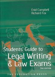 Cover of Students' Guide to Legal Writing and Law Exams by Enid Campbell