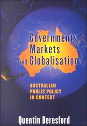 Cover of Governments, Markets and Globalisation by Quentin Beresford