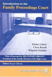 Front cover of Introduction to the Family Proceedings Court by Christopher E. Bazell