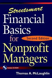 Cover of Streetsmart financial basics for nonprofit managers by Thomas A. McLaughlin