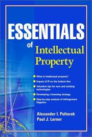 Front cover of Essentials of intellectual property by Alexander Poltorak