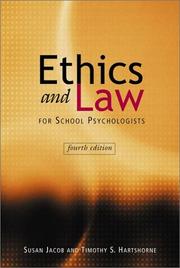 Front cover of Ethics and law for school psychologists by Susan Jacob