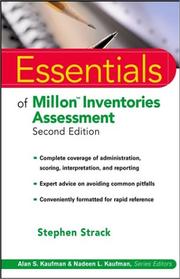 Front cover of Essentials of Millon Inventories Assessment by Stephen Strack