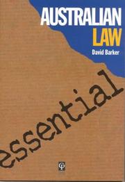 Cover of Essential Australian Law by David Barker