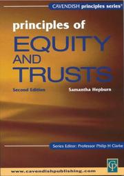 Front cover of Principles of equity and trusts by Samanth Hepburn