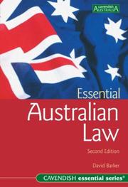 Cover of Essential Australian Law 2/e by David Barker