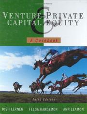 Cover of Venture capital and private equity by Joshua Lerner