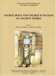 Cover of Sacred space and sacred function in ancient Thebes by Peter Dorman