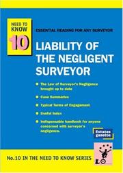 Front cover of Liability of the Negligent Surveyor by Ben Maltz